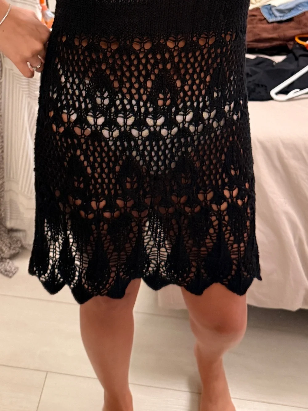Zara Black Crochet Swim Cover-Up